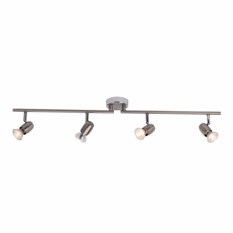 BRILLIANT LED Spot Wesley | lampada da soffitto dal design essenziale | 4 punti luce | metallo | ferro/cromo | teste orientabili | 4x GU10 max 18 W