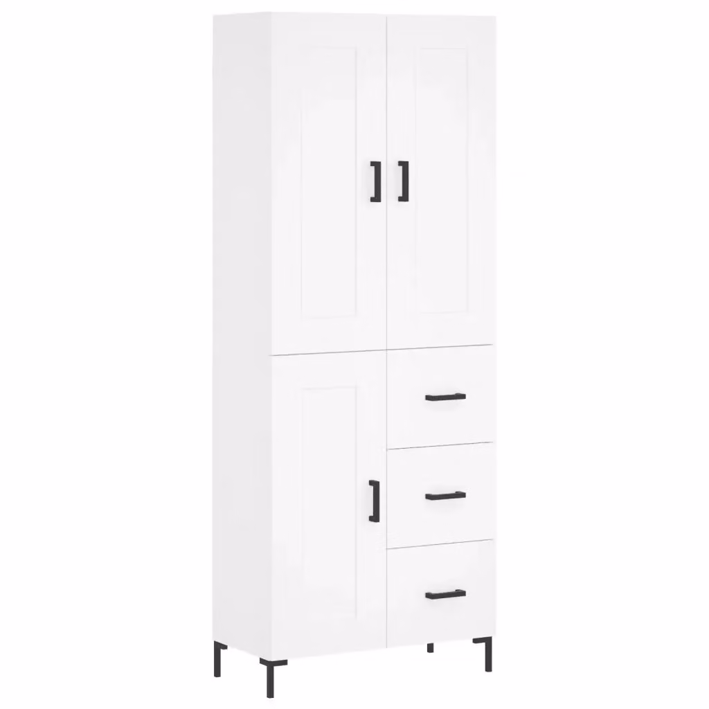 Credenza moderna bianca vidaXL in legno e metallo L/P/H: 69,5 x 34 x 180 cm – 2