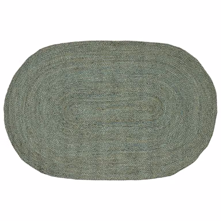 Tappeto ovale in juta vidaXL verde per soggiorno e camera da letto L: 152 cm, P: 100 cm