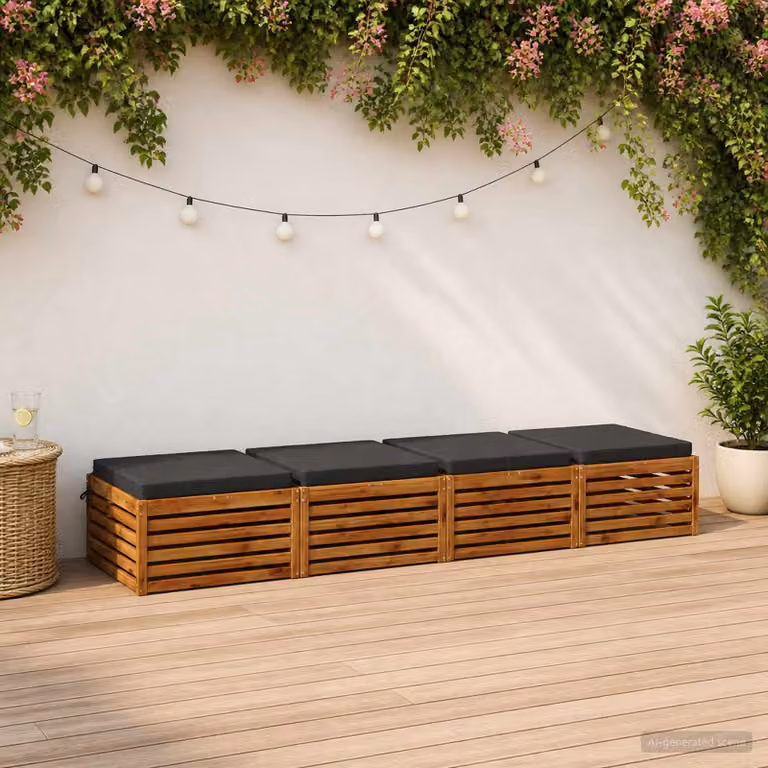 Set di 4 cuscini per sedia vidaXL in poliestere con imbottitura in schiuma, forma quadrata, colore grigio antracite
