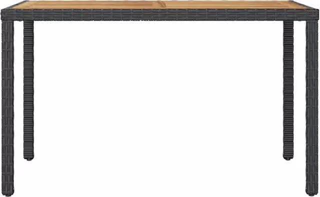 Tavolo da giardino moderno vidaXL in legno di acacia oliato nero e marrone L/P/H: 123 x 60 x 74 cm