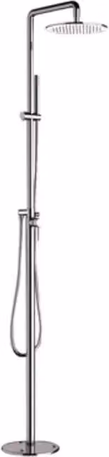 Colonna doccia freestanding con miscelatore acqua calda e fredda Remer colore argento