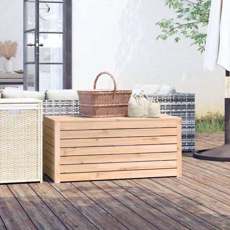 The Living Store box da giardino 101x50,5x46,5 cm in legno di pino massiccio