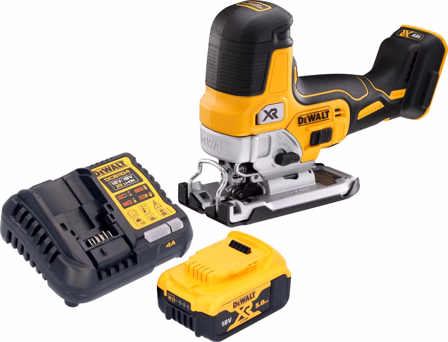 Seghetto alternativo a batteria DeWalt DCS 335 P1 18 V 135 mm Brushless + 1x batteria 5,0 Ah + caricabatteria