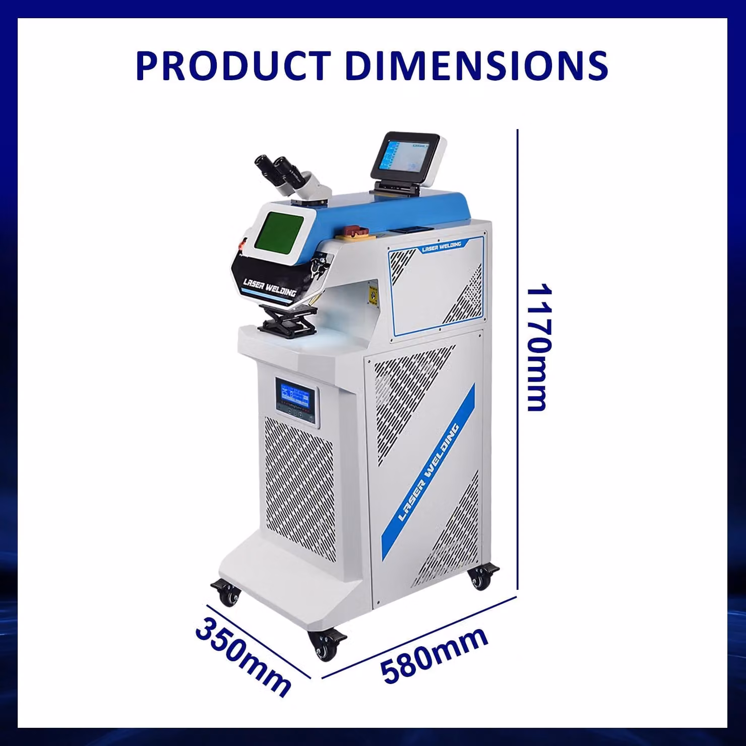 Saldatrice laser a punti per gioielli - 200 W - Con microscopio CCD integrato - Sistema di raffreddamento a liquido integrato - Adatta per argento, oro, anelli e ciondoli