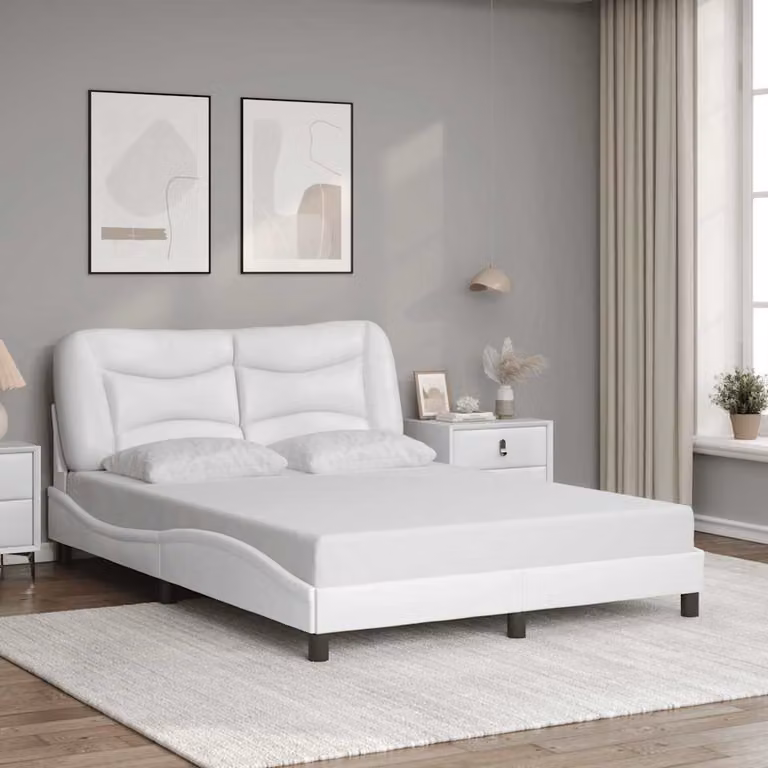 Giroletto senza materasso Hvar vidaXL in similpelle bianca L/P/H: 200 x 120 x 74,5 cm