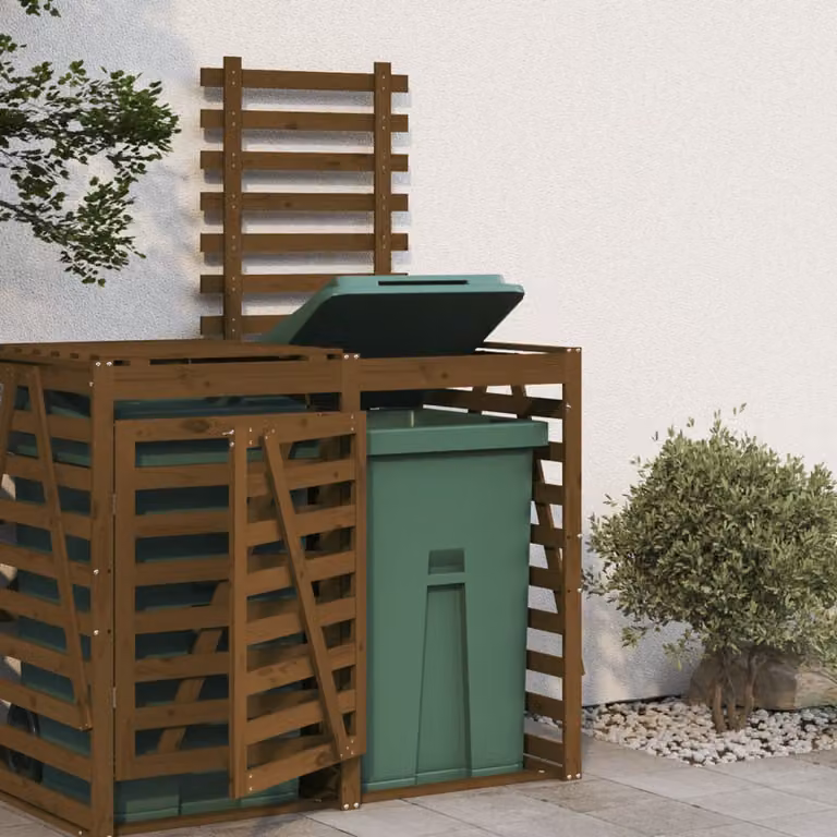 vidaXL Estensione Copribidone in Legno Massello di Pino, Colore Ambra