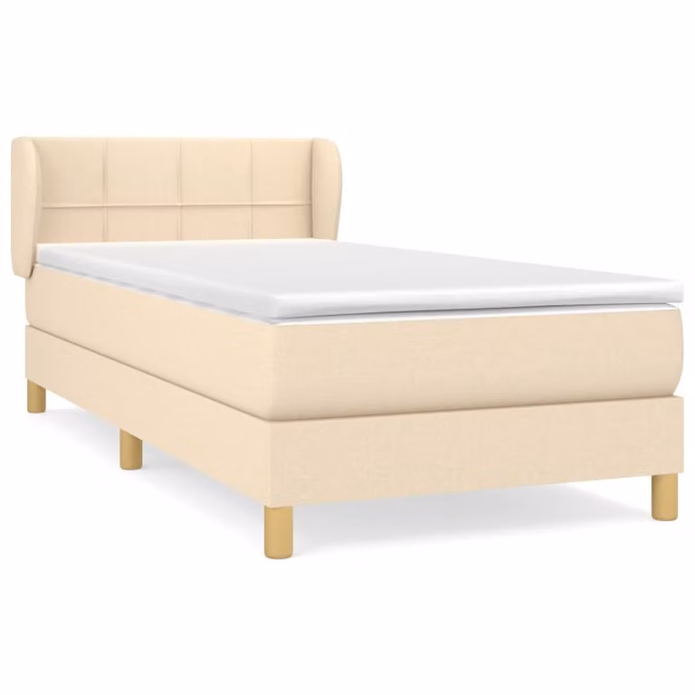Giroletto a Molle con Materasso Crema 90x190 cm in Tessuto