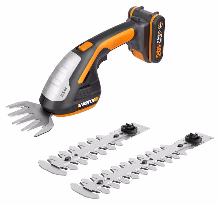 Cesoie per erba e arbusti Worx con batteria e caricabatterie WG801E