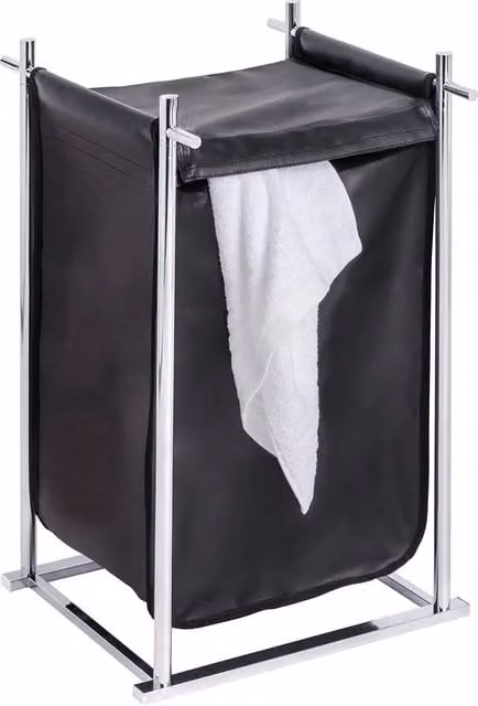 Porta Biancheria Wenko Kyoto con Struttura in Acciaio e Coperchio, Nero