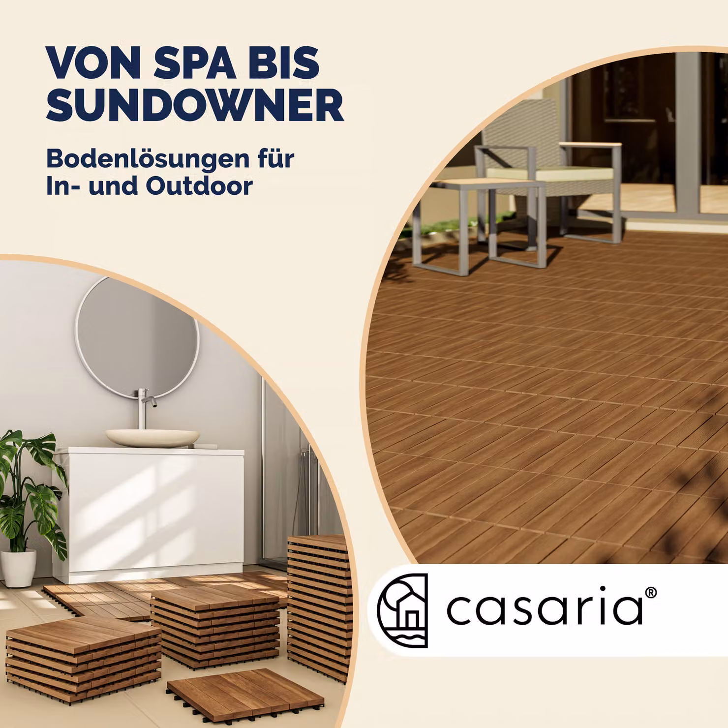 Set da 11 piastrelle in legno di acacia Casaria colore marrone, L/P: 30 x 30 cm – 4