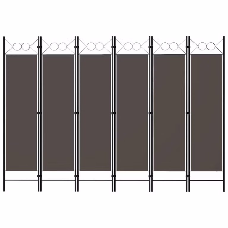 Paravento a 6 Pannelli vidaXL con Design Geometrico Moderno, Colore Antracite, L: 240 cm, H: 180 cm