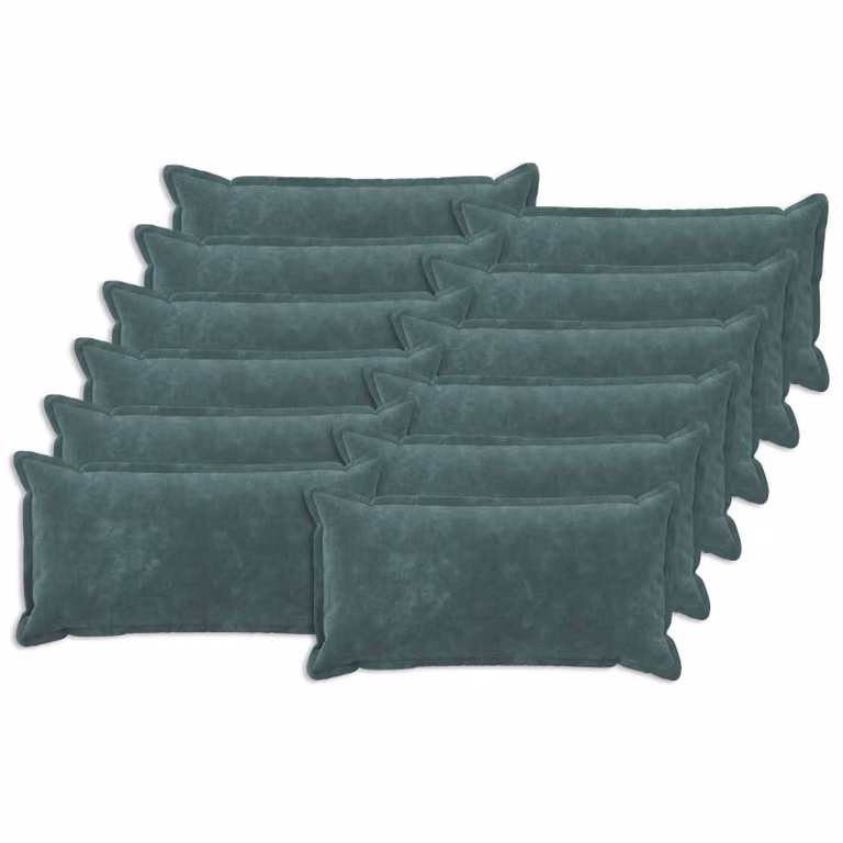 Set di 12 federe vidaXL HOUTEN in microfibra blu petrolio, L 80 cm x P 40 cm x H 40 cm