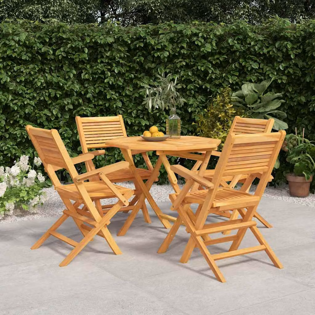 Set da pranzo per giardino vidaXL in legno di teak marrone, 5 pezzi