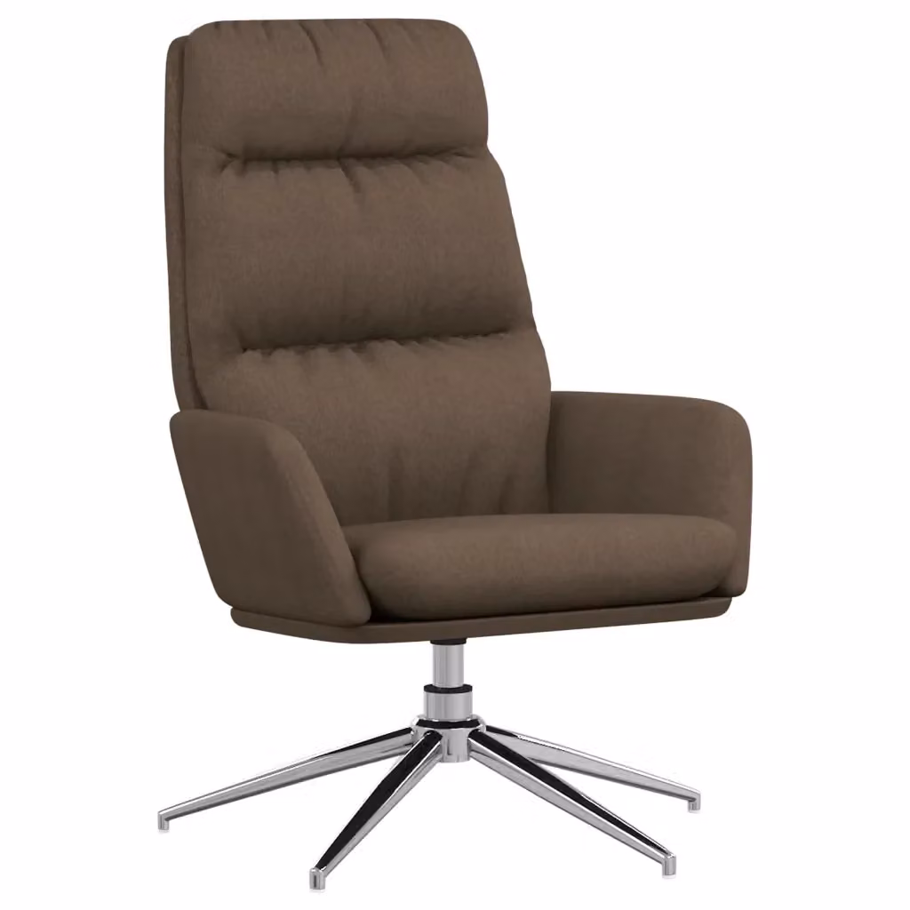 Sedia Relax girevole vidaXL in tessuto beige e marrone con struttura in metallo e braccioli – 2