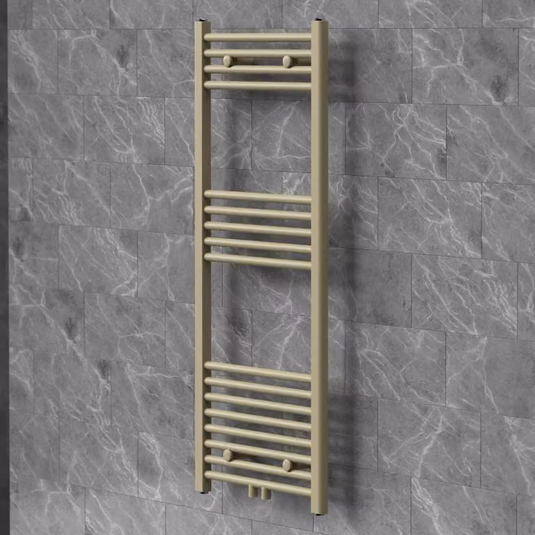 Radiatore da bagno Sahara, modello rettangolare, colore beige, 455 Watt, dimensioni 500 x 1200 mm
