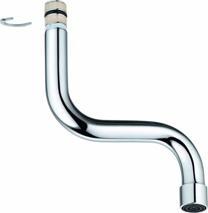 Bocca GROHE S 13385, per miscelatore monocomando Eurosmart per lavello a parete, orientabile, sporgenza 113 mm, cromo