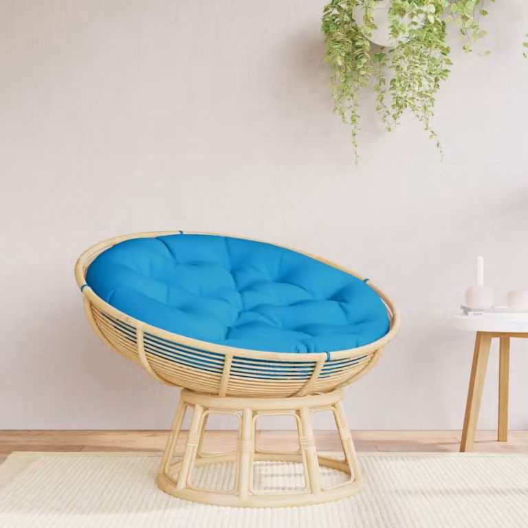 Cuscino rotondo vidaXL blu in poliestere traspirante e idrorepellente Ø 100 x 11 cm