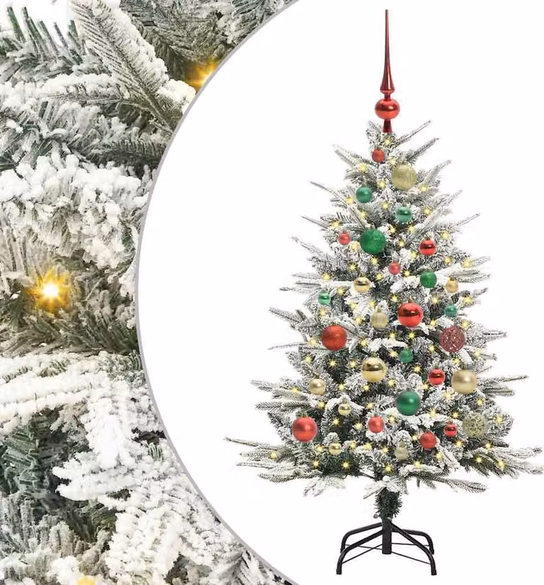 Albero di Natale artificiale preilluminato con pallina verde