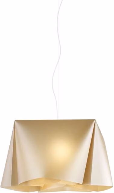Lampada a sospensione moderna Wanda Polilux Linea Zero in oro e metallo cromo, diametro 45 cm, attacco E27