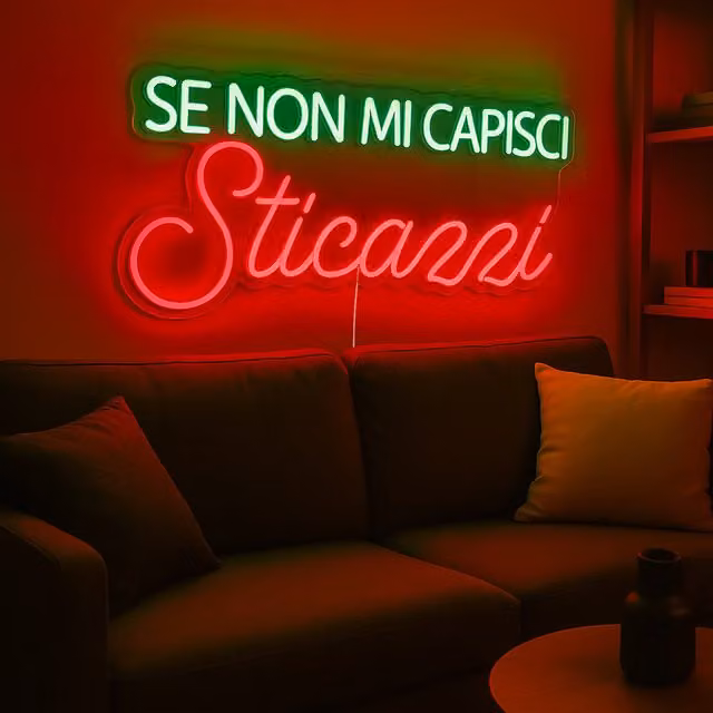 Insegna luminosa LED KASANOVA multicolore con scritta Se non mi capisci da appendere al muro per camera o ufficio