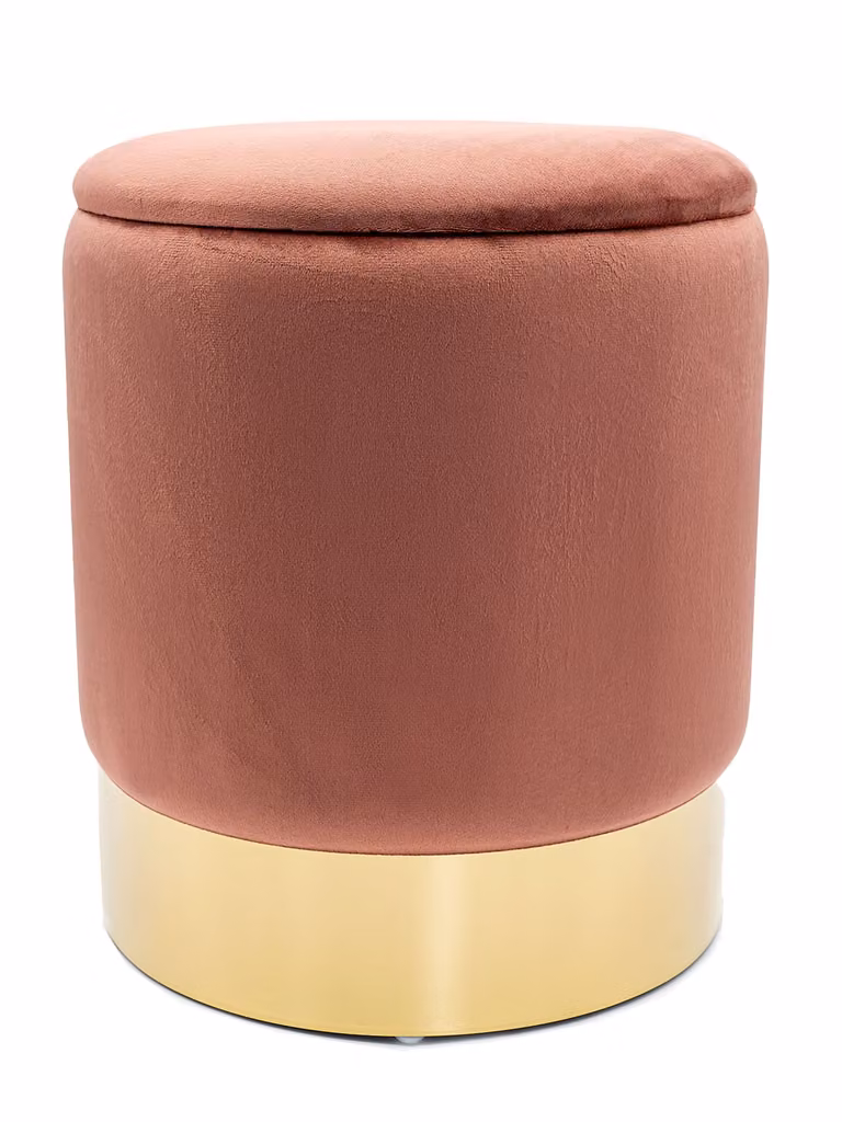 Sgabello in velluto sgabello decorativo pouf in velluto pouf decorativo in velluto con spazio di archiviazione rosa