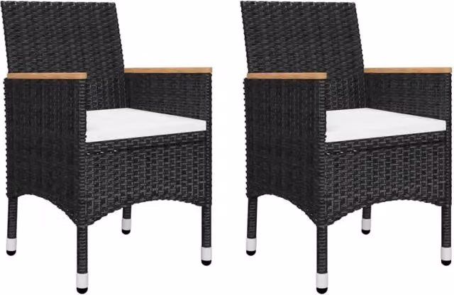 Set Mobili da Pranzo per Giardino 5 pz Nero 3068747