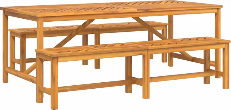 Set da Pranzo per Giardino 3 pcs Marrone