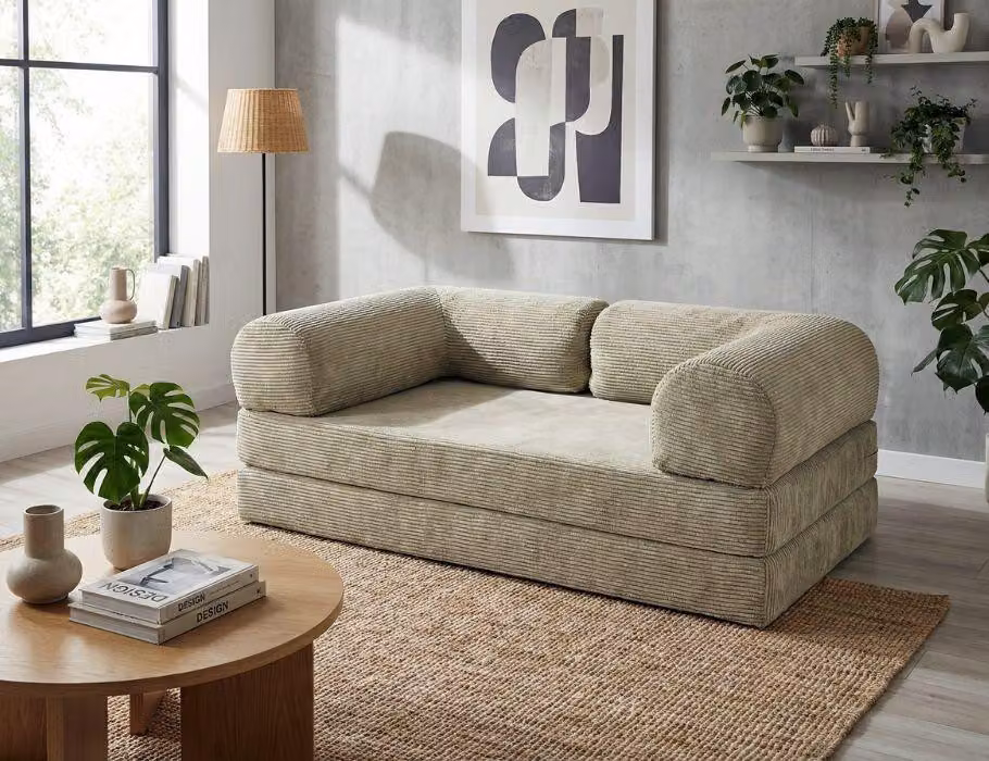 Divano letto a tre posti AUROLIA - beige