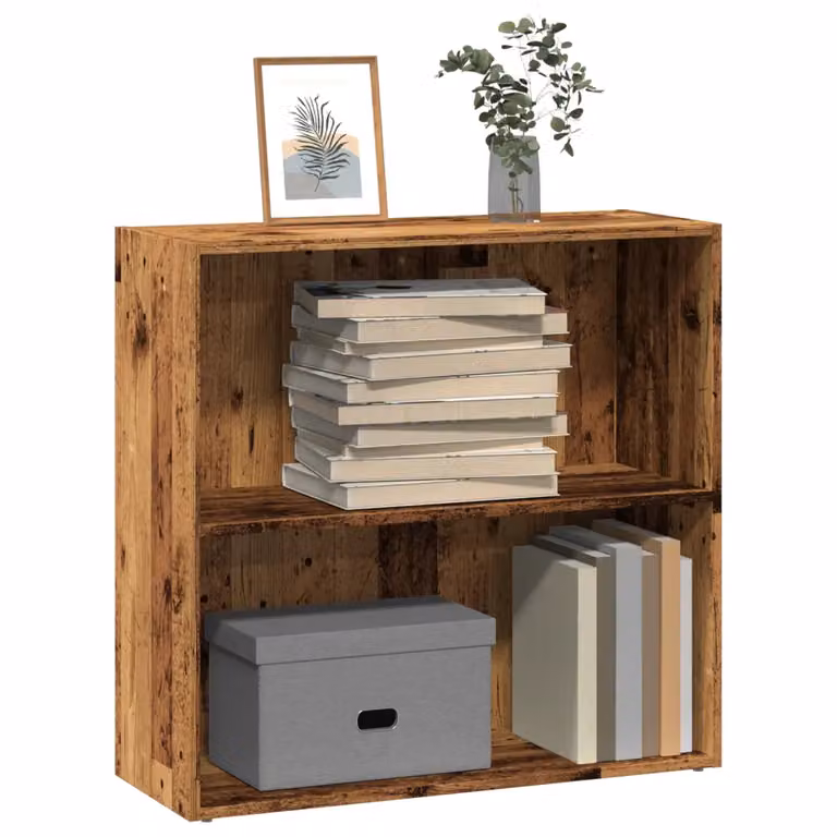 Libreria vidaXL in Legno Marrone Stile Rustico con Pannello Posteriore L: 80 cm, P: 30 cm, H: 77 cm