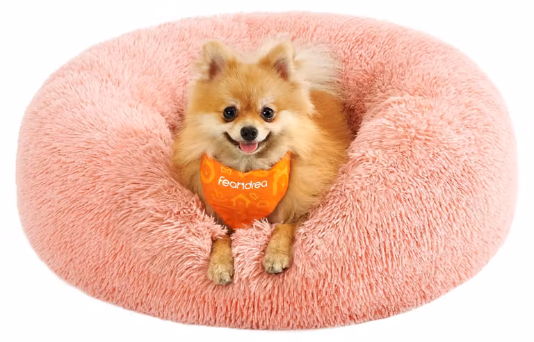 Cuccia in peluche a forma di ciambella per cani - Comfort morbido con base antiscivolo - Diametro 60 cm