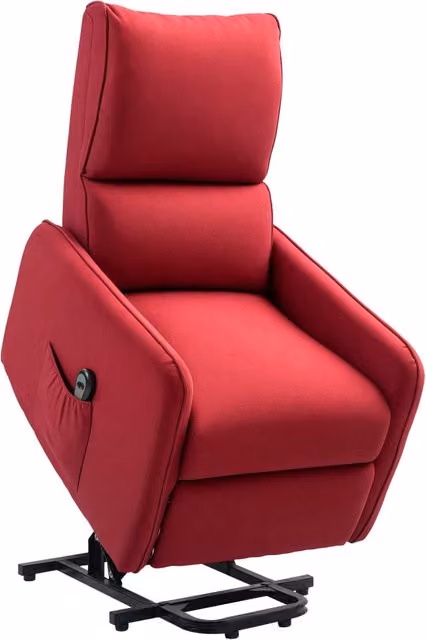 Poltrona Alzapersona Elettrica Reclinabile ¨C Minimal ¨C Tessuto, Rosso