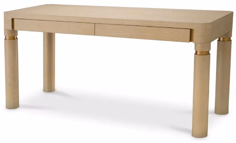 Casa Padrino scrivania con 2 cassetti beige / ottone 160 x 60 x h. 76 cm - Scrivania per ufficio - Scrivania per computer - Mobili per ufficio - Mobili - Arredamento - Arredamento per ufficio - Qualità