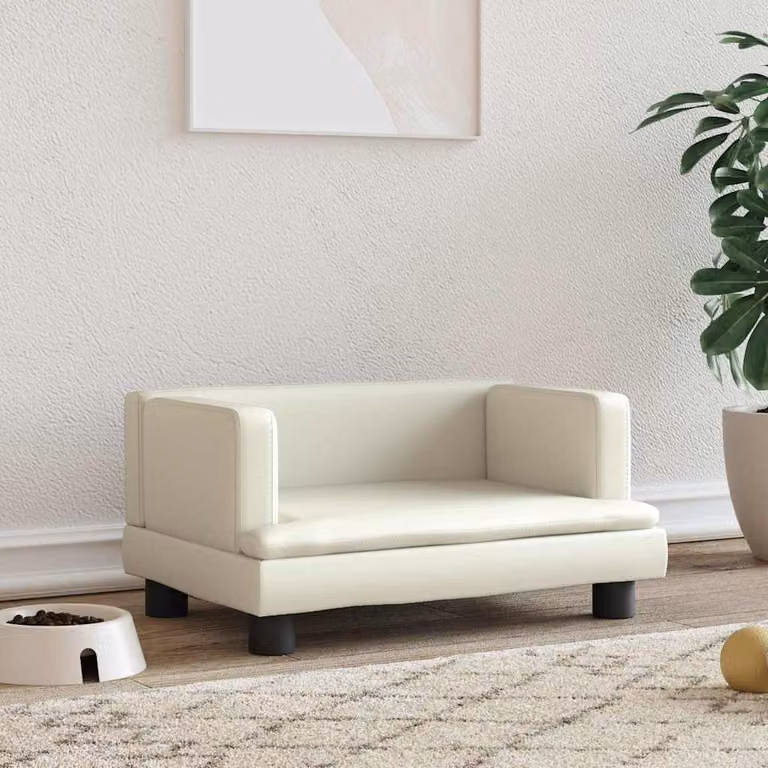 vidaXL Lettino per Cani in Similpelle Beige L/P/H: 60 x 40 x 30 cm