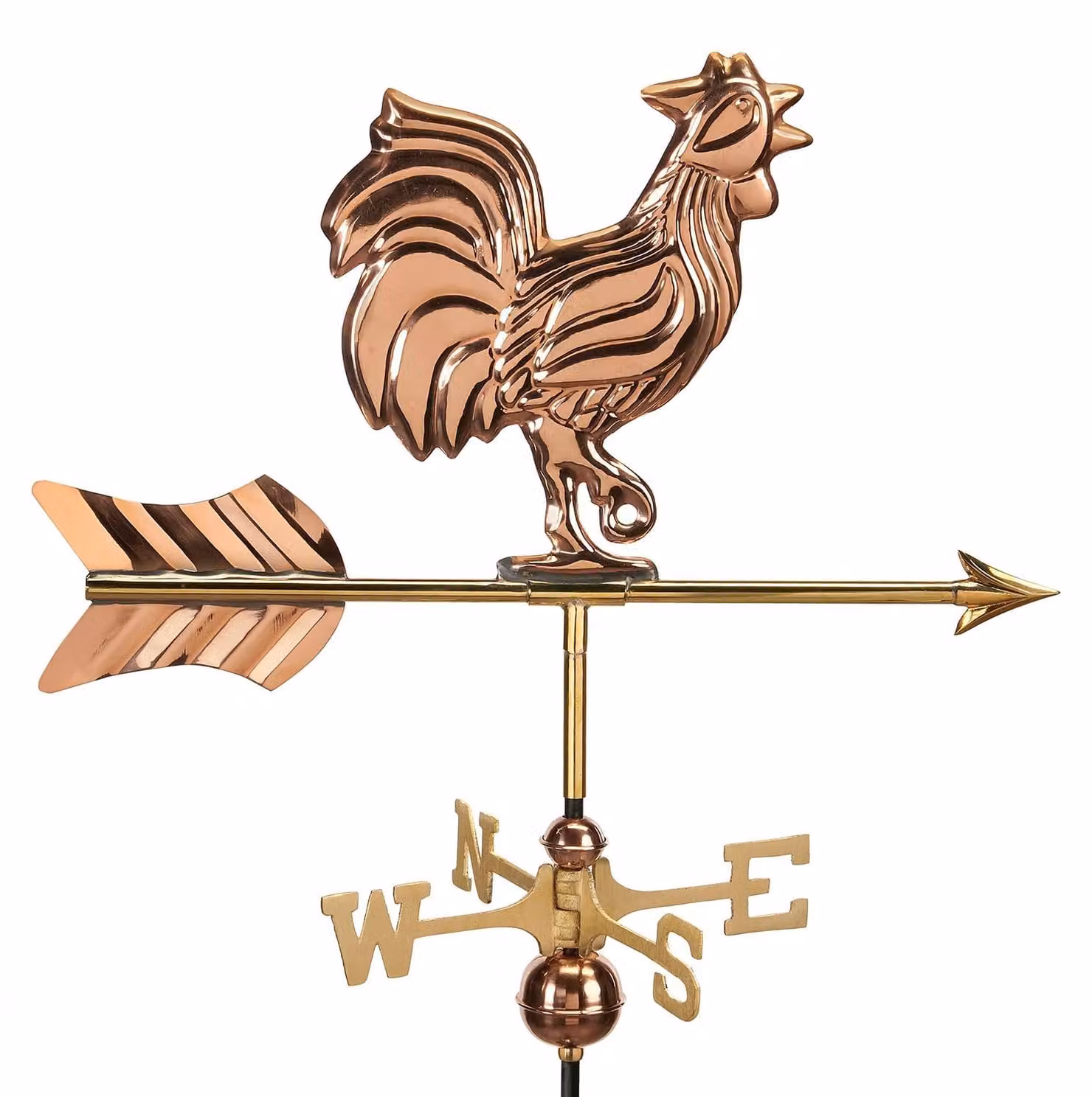 Bandiera meteorologica con motivo di gru, in rame lucido, 53,3 x 45,7 cm