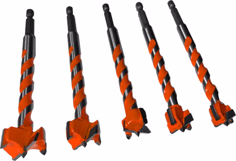 Set di 5 seghe a tazza per trapano TCT, forstner (diametro 16-25 mm, albero esagonale)
