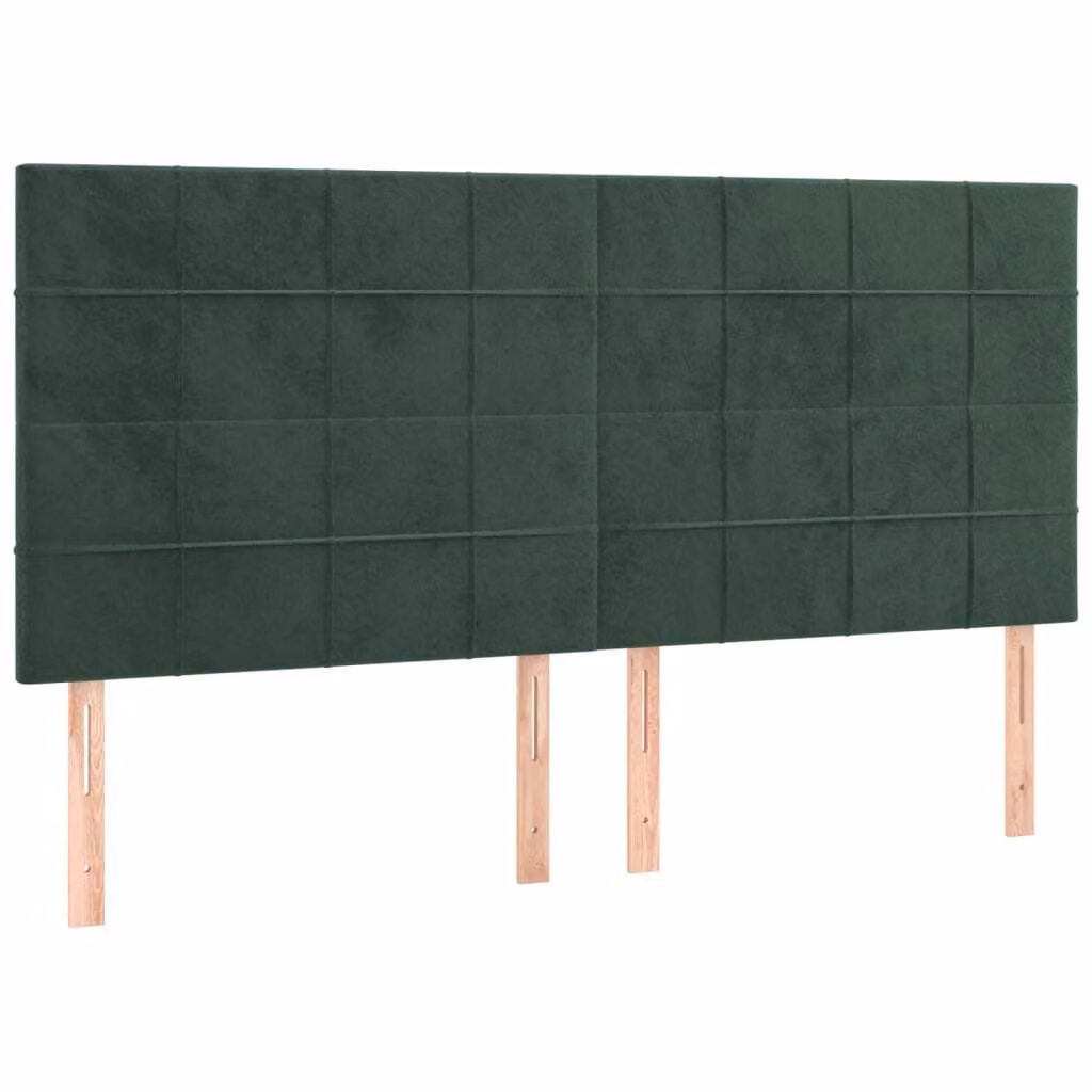 Testiera Verde Scuro 160x5x118/128 cm Velluto
