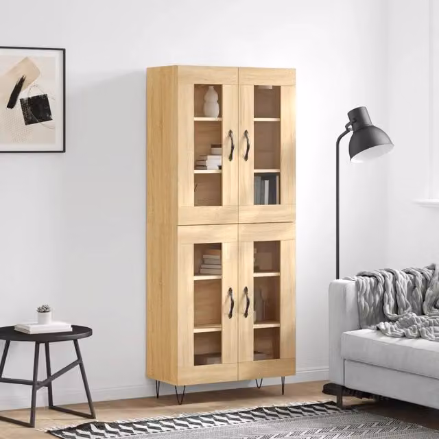 Credenza Rovere Sonoma 69,5x34x180 cm in Legno Multistrato 3198308
