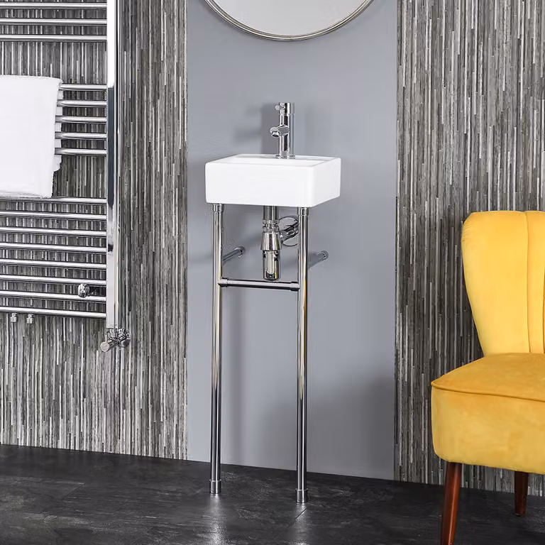 Lavabo con Consolle Cromata – 280 mm – Halwell