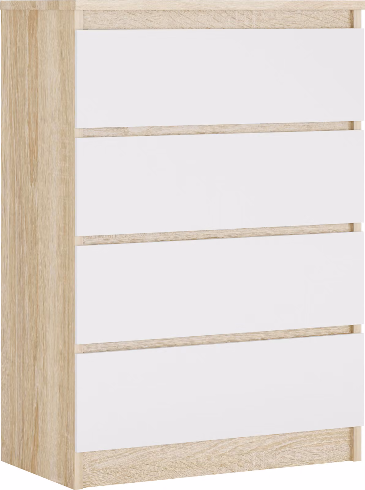 Cassettiera con 4 cassetti, colore: rovere Sonoma / bianco, A: 70 x 101 x 39 cm