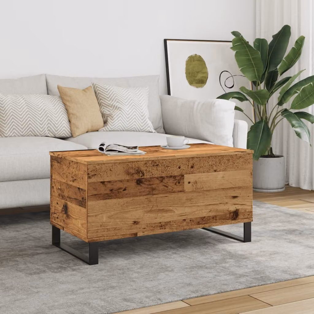 Maison Exclusive - Tavolino effetto legno antico 90x44,5x45 cm Materiale ligneo