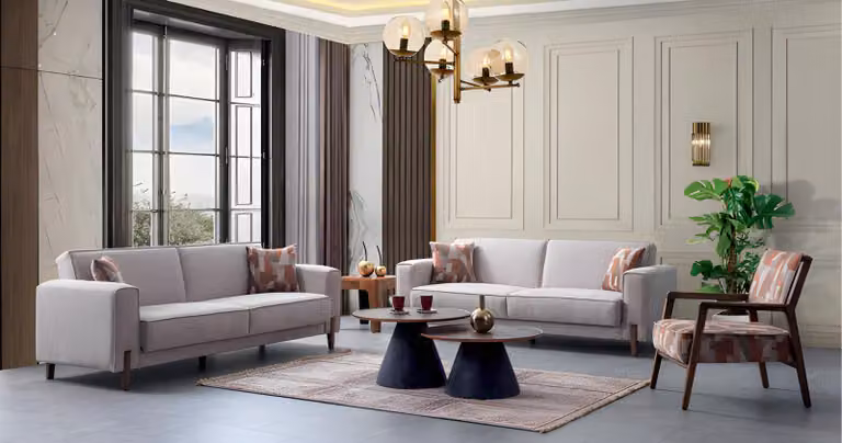 Luxus Sofagarnitur Couch Polster Möbel 3+3+1 Sessel Möbel Einrichtung Set