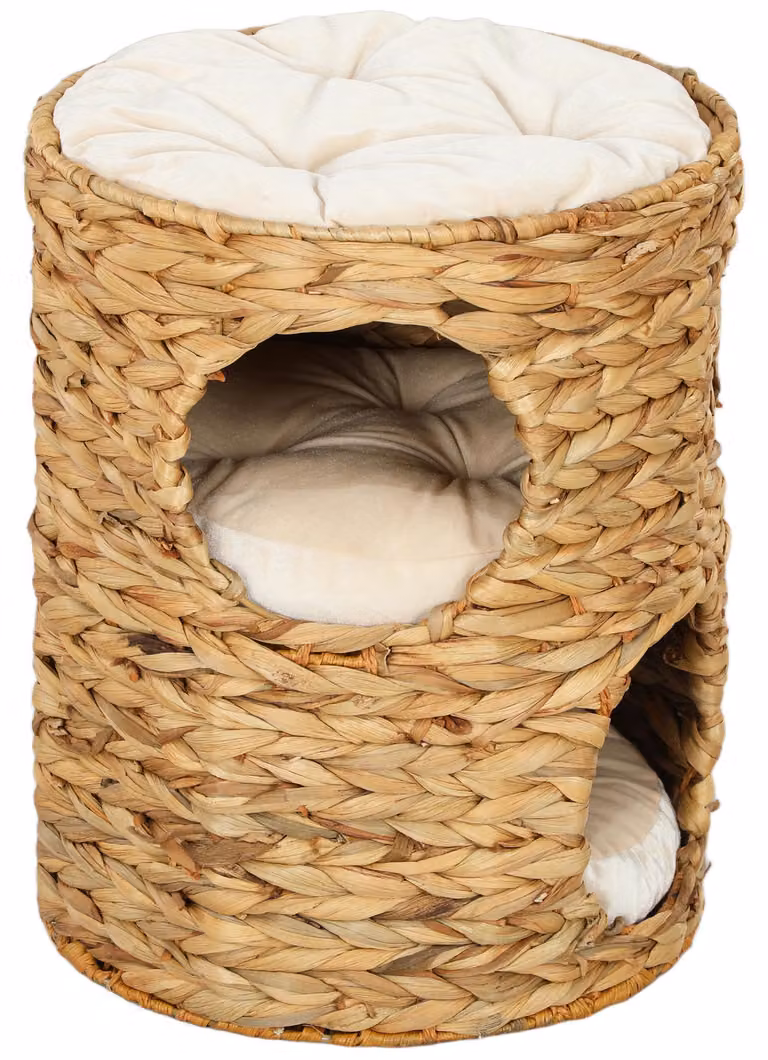 PawHut, torre per gatti, altezza 50 cm, con 2 nascondigli, tiragraffi con cuscino