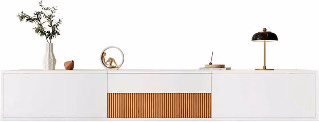 Mobile TV moderno 180x34x30 cm, design unico con supporto per proiettore
