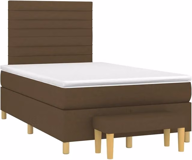 Giroletto a Molle con Materasso Marrone Scuro 120x190cm Tessuto 3270414