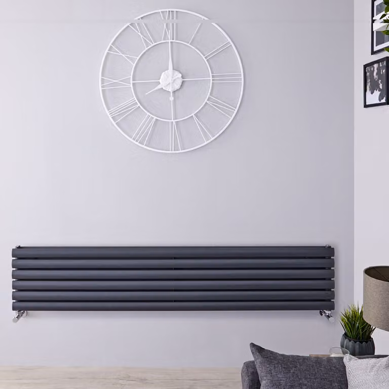 Radiatore di Design Orizzontale - Pannello Doppio - 354mm x 1780mm - Antracite - Revive