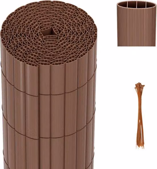 Recinzione da giardino in PVC per garantire la privacy – Delimitazione del giardino e copertura per balconi – Marrone
