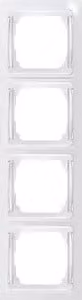 Telaio universale quadruplo, bianco puro lucido - Telaio a 4 ingressi bianco R4UE55-wg