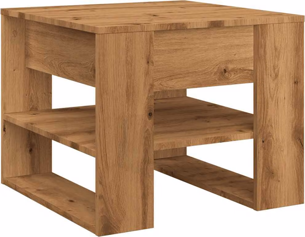 Tavolino Salotto Rovere Artigianale 55,5x55x45 cm in Truciolato
