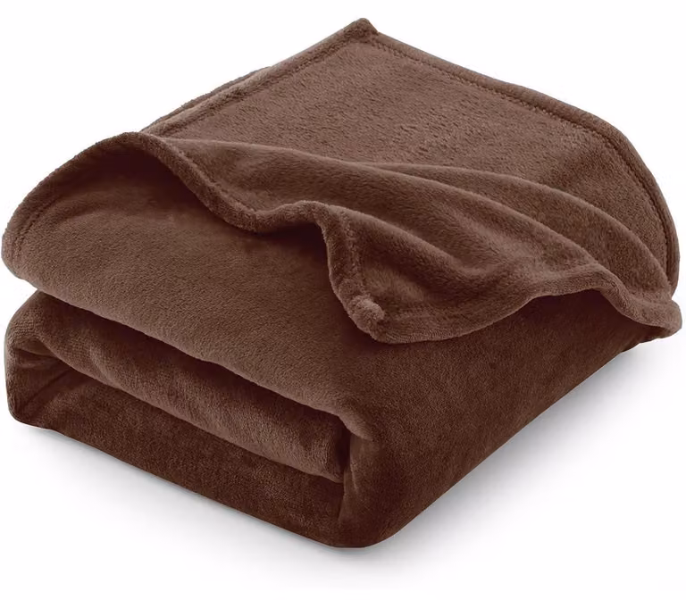 Coperta calda e soffice, taglia XXL, 230x270 cm, in flanella, color marrone